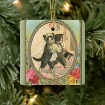 Cat Bride and Groom Wedding Day Ornament