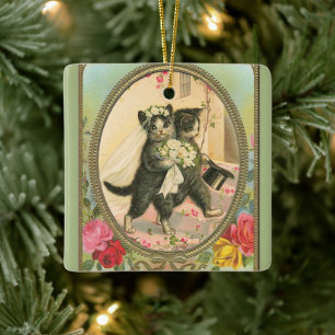 Cat Bride and Groom Wedding Day Ornament