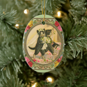 Cat Bride and Groom Wedding Day Ornament