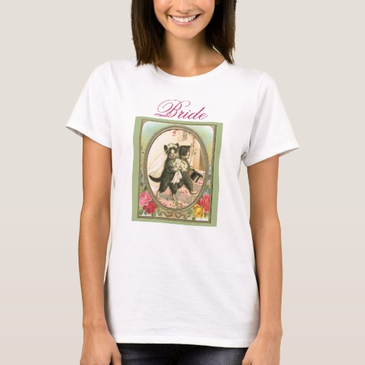 Cat Bride and Groom Wedding Day T-Shirt (Vorderseite)