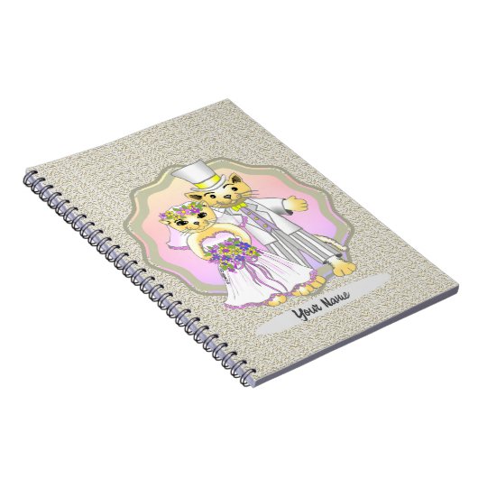 Cat Bride and Groom Wedding Notebook Notizblock (Rechte Seite)