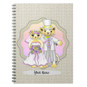 Cat Bride and Groom Wedding Notebook Notizblock