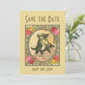 Cat Bride and Groom Wedding  save the date Einladung (Stehend Vorderseite)