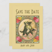 Cat Bride and Groom Wedding  save the date Einladung (Vorne/Hinten)
