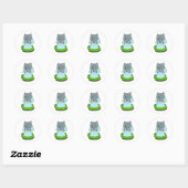 Cat Bride Blume Hochzeit Runder Aufkleber (Blatt)