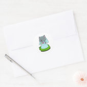 Cat Bride Blume Hochzeit Runder Aufkleber (Umschlag)
