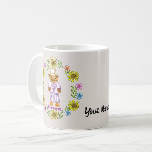 Cat Bride Groom Hochzeitsstiftung Tasse (Vorderseite Links)