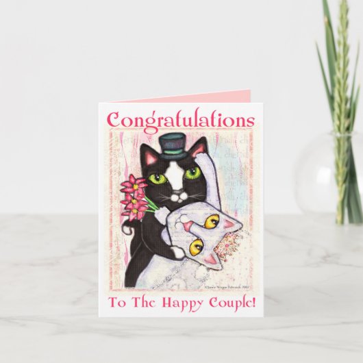 Cat Bride & Groom Wedding Dance Greeting Card Karte (Vorderseite)