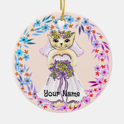 Cat Bride Keramik Ornament (Vorne)