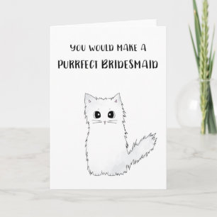 Cat bridesmaid vorschlagal card karte