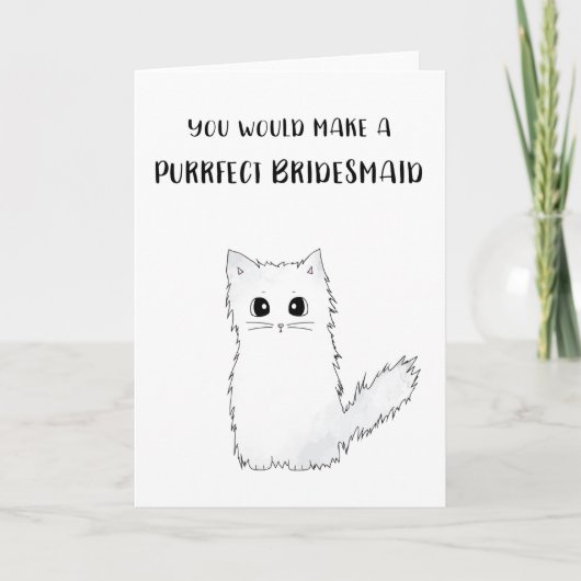 Cat bridesmaid Vorschlagskarte Karte (Vorderseite)