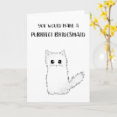 Cat bridesmaid Vorschlagskarte Karte (Gelbe Blume)