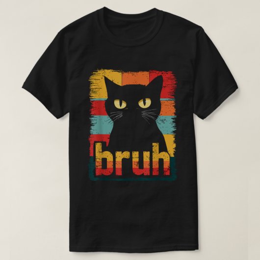 Cat Bruh Meme Funny Cats Kitten Retro T-Shirt (Design vorne)