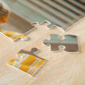 Cat brushing teeth in striped pajamas bathroom puzzle (Seite)