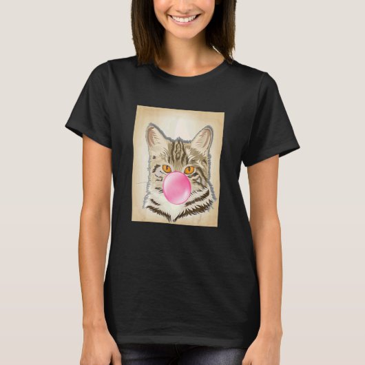 Cat Bubble Gum Feline T-Shirt (Vorderseite)