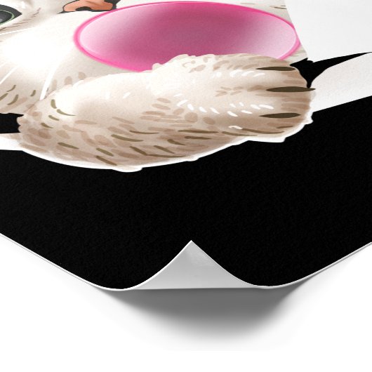 Cat Bubble Gum Niedlich Feline Poster (Ecke)
