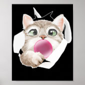 Cat Bubble Gum Niedlich Feline Poster (Vorne)