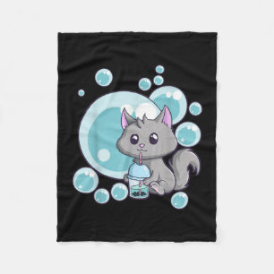 Cat Bubble Tee-Geschenk Witziges Boba Tee Katzen Fleecedecke