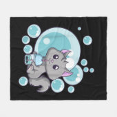 Cat Bubble Tee-Geschenk | Witziges Boba Tee Katzen Fleecedecke (Vorderseite (Horizontal))