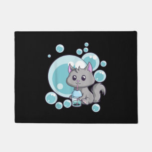 Cat Bubble Tee-Geschenk   Witziges Boba Tee Katzen Fußmatte