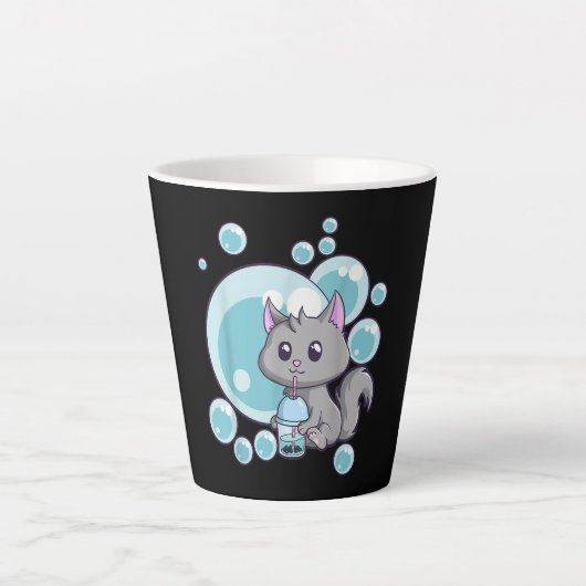 Cat Bubble Tee-Geschenk | Witziges Boba Tee Katzen Milchtasse (Vorderseite)