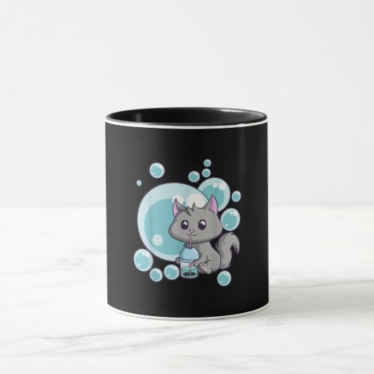 Cat Bubble Tee-Geschenk | Witziges Boba Tee Katzen Tasse (Zentrum)