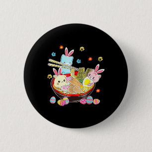 Cat Bunny Ears Ramen Kawaii Ostertag Anime Lover Button