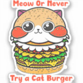 Cat Burger Aufkleber (Vorderseite)