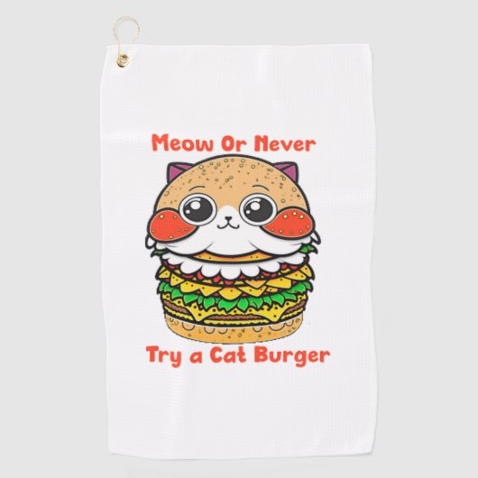 Cat Burger Golfhandtuch (Vorderseite)