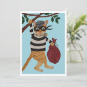 Cat Burglar Invitation Einladung (Stehend Vorderseite)