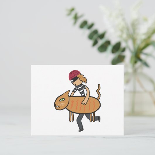 Cat Burglar Postkarte (Stehend Vorderseite)
