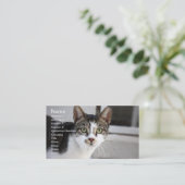 Cat Business Card Visitenkarte (Stehend Vorderseite)