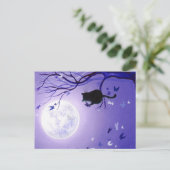Cat Butterfly Swirl Postkarte (Stehend Vorderseite)