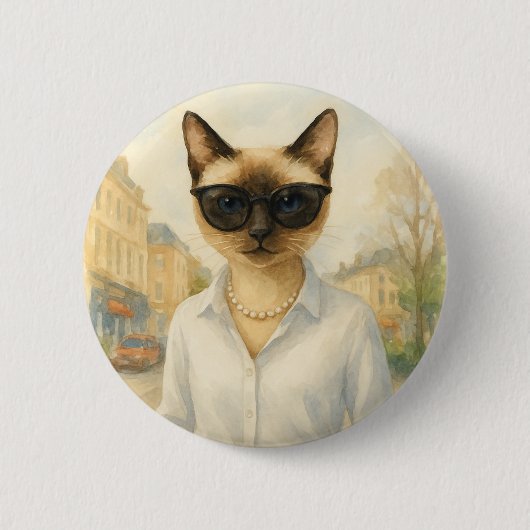 Cat Button Sonnenbrille für Cat Lover (Vorderseite)