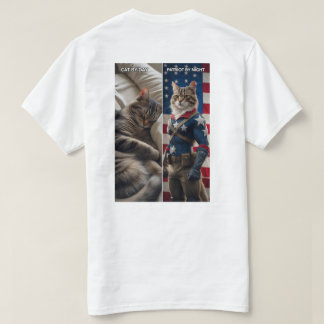 Cat by Day, Patriot by Night - Funny Cat T - Shirt