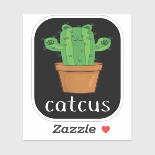 CAT CACTUS - CATCUS Funny Cat Aufkleber (Blatt)