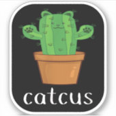 CAT CACTUS - CATCUS Funny Cat Aufkleber (Vorderseite)