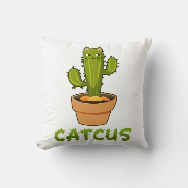 Cat Cactus Pet Pflanze Kissen (Vorderseite)