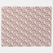 Cat Café Muster Fleecedecke (Vorderseite (Horizontal))