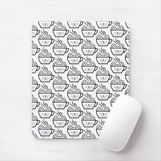 Cat Café Muster Mousepad (Mit Mouse)