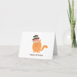 CAT CAKE BIRTHDAY KARTE
