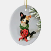 Cat Calico Holiday Keramik Ornament (Rechts)