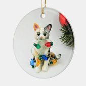 Cat Calico Tabby Holiday Keramik Ornament Obelisk (Links)