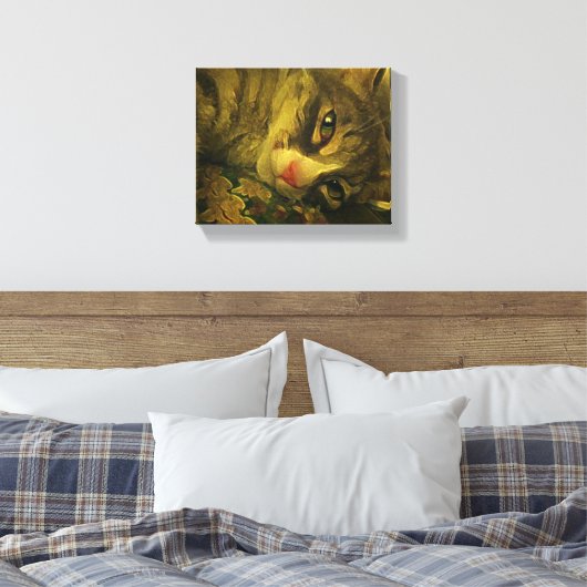 Cat Canvas Print Leinwanddruck (Insitu (Schlafzimmer))