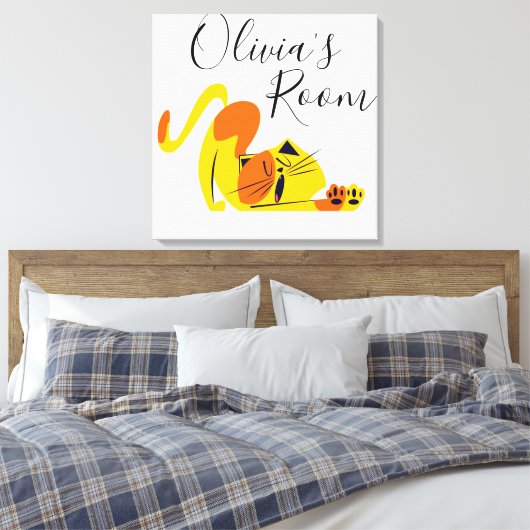 Cat Canvas Print Leinwanddruck (Insitu (Schlafzimmer))