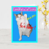 Cat Cards, Glückwunsch Karte (Gelbe Blume)