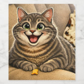 Cat caricature weinetikett (Einzelnes Label)