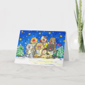 Cat Carol Singers Grußkarte von Nicole Janes Karte (Vorderseite)