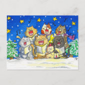 Cat Carol Singers Postcard Funny und Niedlich Postkarte (Vorderseite)