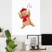 Cat Caroler Weihnachts-Kinderzimmer singen Poster (Heimbüro)